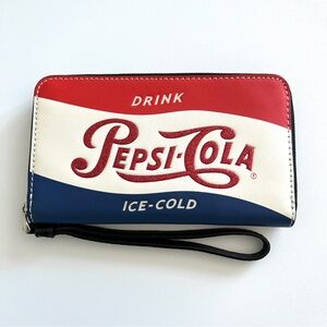 Coach Pepsi-Cola Red White Blue Wristlet NWT